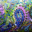 Swim Knit Purple Olive Floral Paisley