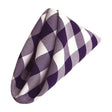 (12 / Pack) White Purple 18″ Checkered Polyester Napkin