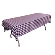 White Purple Checkered Polyester Rectangular Tablecloth 60″ x 126″