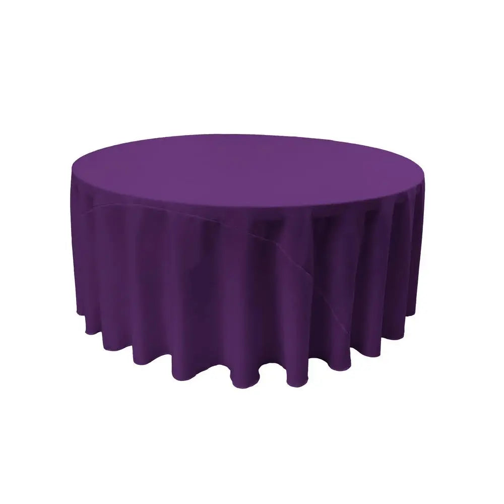 Purple 100% Polyester Round Tablecloth 120″