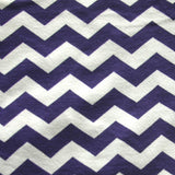 Cotton Lycra Knit Fabric Purple and White Chevrons 28 Remnant