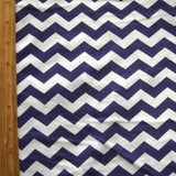 Cotton Lycra Knit Fabric Purple and White Chevrons 28 Remnant