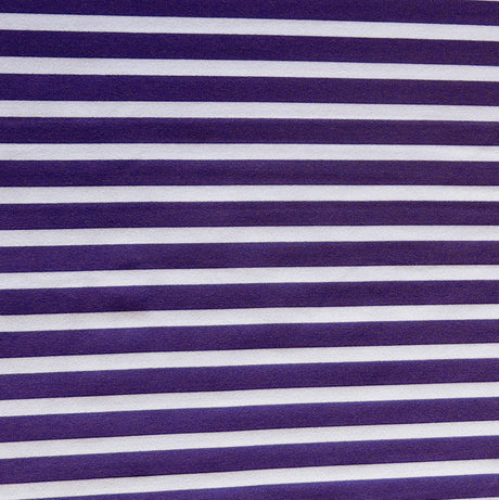 Purple and White Stripe Nylon Spandex Swim Fabric