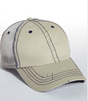 Mega Cap Cotton Twill/Mesh Fabric - Putty, Low Profile, Six Panel, Frayed Bill (1 Cap)