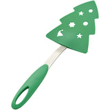 Wilton Green Christmas Tree Plastic Turner or Spatula with Metal and Silicone Handle