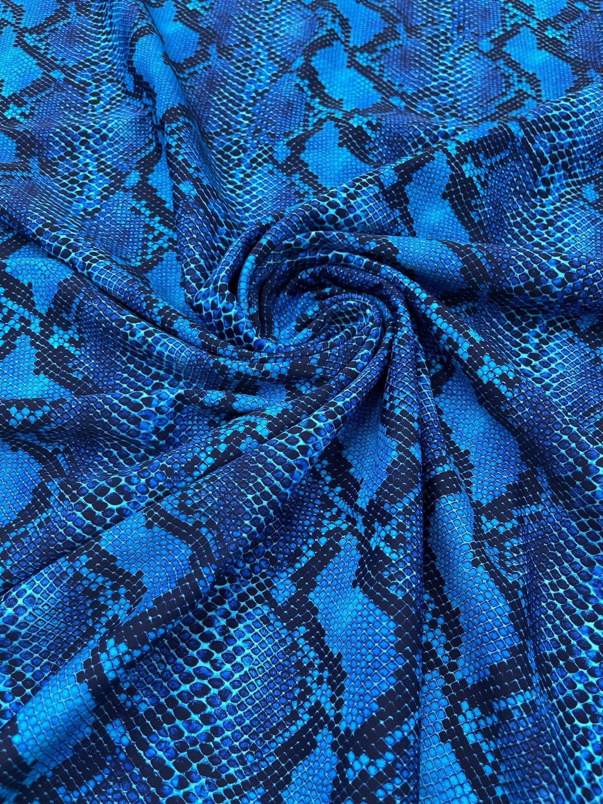 Python Snake Print Nylon Spandex Fabric - Digital Snake Skin Print, 58" Width (1 Yard)
