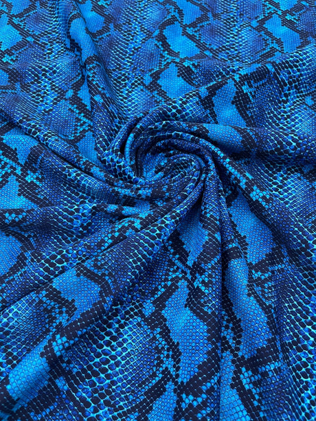 Python Snake Print Nylon Spandex Fabric - Digital Snake Skin Print, 58" Width (1 Yard)