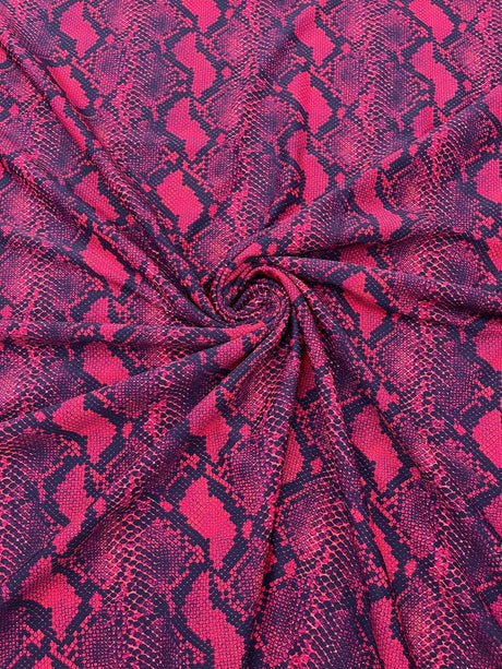 Python Snake Print Nylon Spandex Fabric - Digital Snake Skin Print, 58" Width (1 Yard)