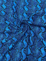 Python Snake Print Nylon Spandex Fabric - Digital Snake Skin Print, 58" Width (1 Yard)