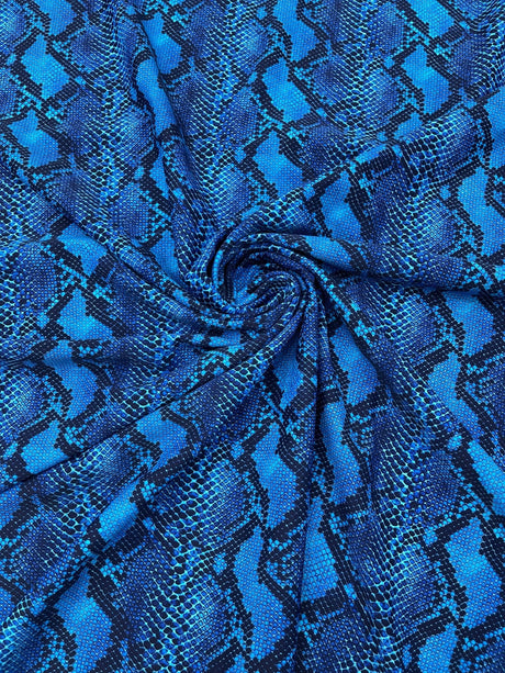 Python Snake Print Nylon Spandex Fabric - Digital Snake Skin Print, 58" Width (1 Yard)