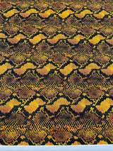 Python Snake Print Nylon Spandex Fabric - Digital Snake Skin Print, 58" Width (1 Yard)