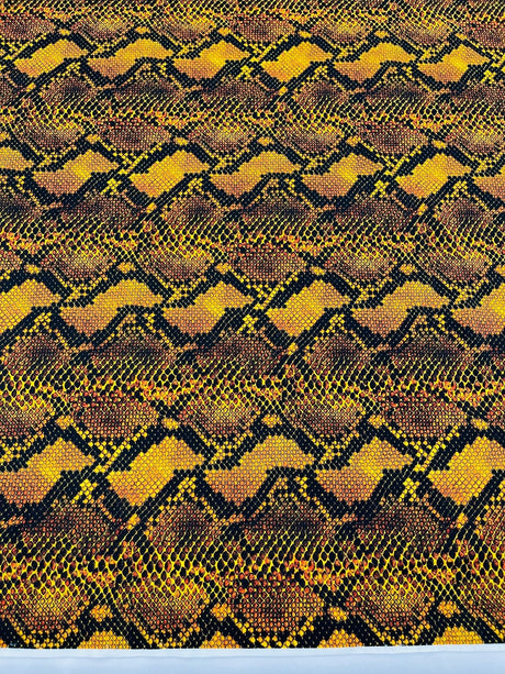 Python Snake Print Nylon Spandex Fabric - Digital Snake Skin Print, 58" Width (1 Yard)