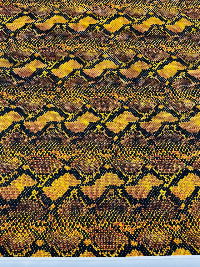 Python Snake Print Nylon Spandex Fabric - Digital Snake Skin Print, 58" Width (1 Yard)