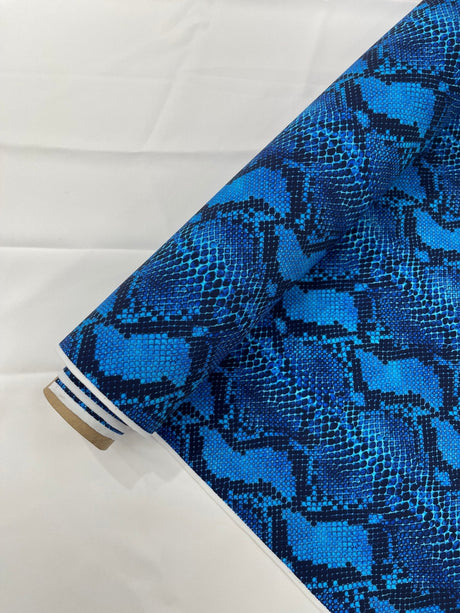 Python Snake Print Nylon Spandex Fabric - Digital Snake Skin Print, 58" Width (1 Yard)