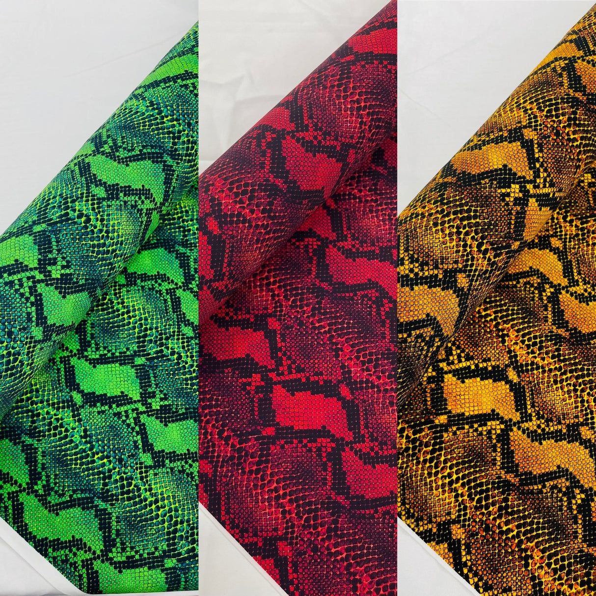Python Snake Print Nylon Spandex Fabric - Digital Snake Skin Print, 58" Width (1 Yard)