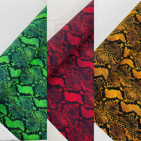 Python Snake Print Nylon Spandex Fabric - Digital Snake Skin Print, 58" Width (1 Yard)