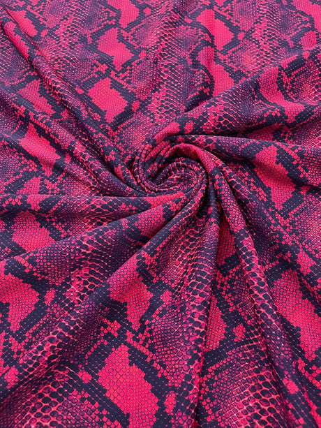 Python Snake Print Nylon Spandex Fabric - Digital Snake Skin Print, 58" Width (1 Yard)