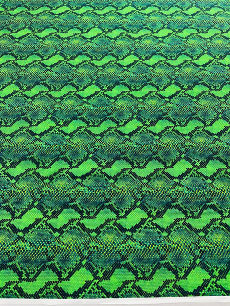 Python Snake Print Nylon Spandex Fabric - Digital Snake Skin Print, 58" Width (1 Yard)