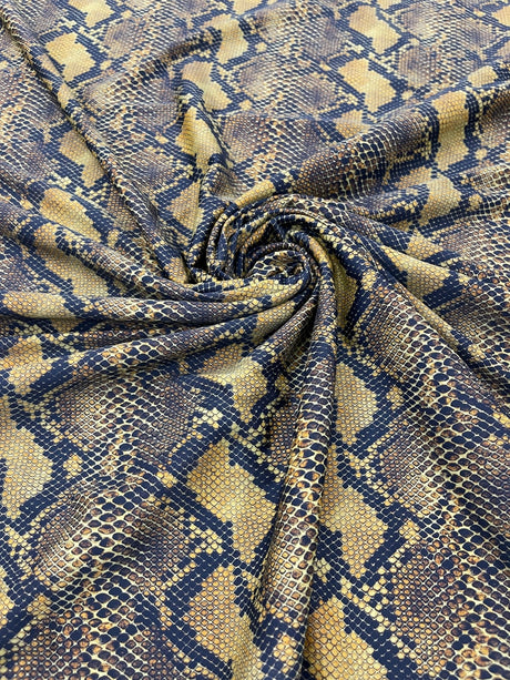 Python Snake Print Nylon Spandex Fabric - Digital Snake Skin Print, 58" Width (1 Yard)