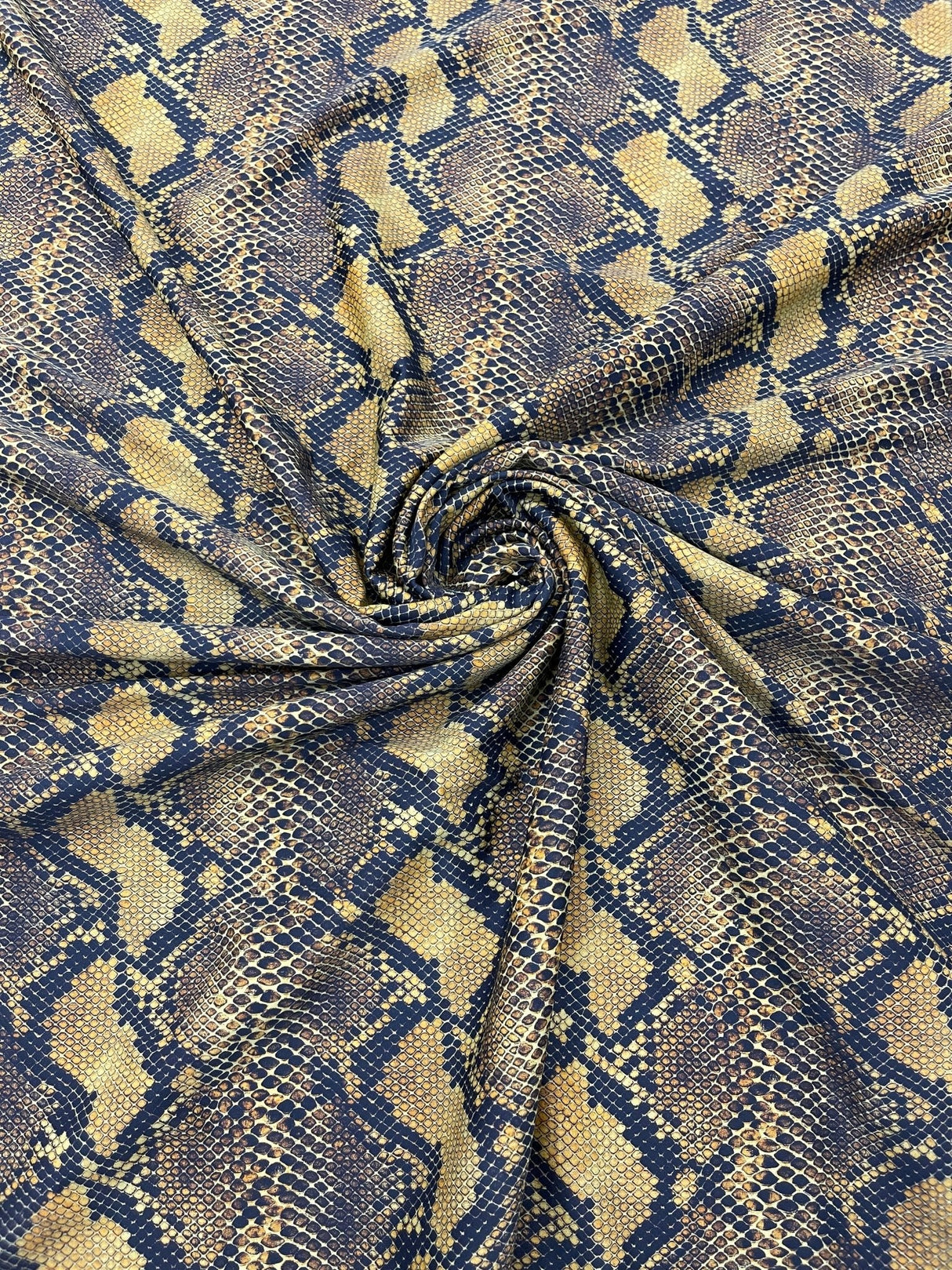 Python Snake Print Nylon Spandex Fabric - Digital Snake Skin Print, 58" Width (1 Yard)