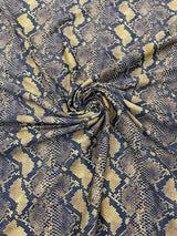 Python Snake Print Nylon Spandex Fabric - Digital Snake Skin Print, 58" Width (1 Yard)