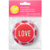 Wilton Red and Pink Hearts “Love" Valentine's Day Cupcake Liners, 75-Count
