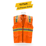 Multi pocket Safety Vest  10 Pack 100% polyester