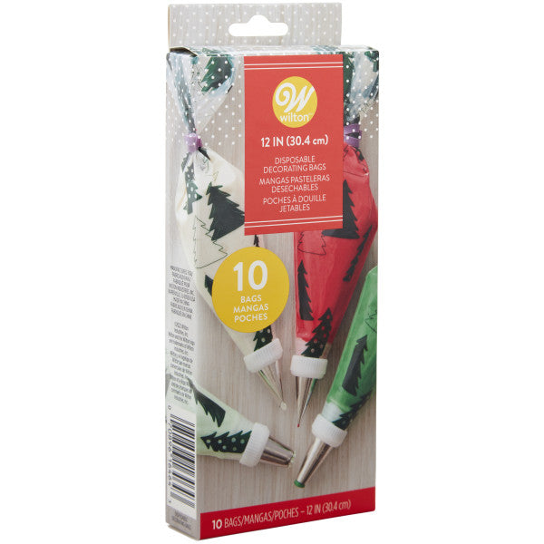 Wilton 12-Inch Christmas Tree Disposable Decorating Piping Bags, 10-Count Set