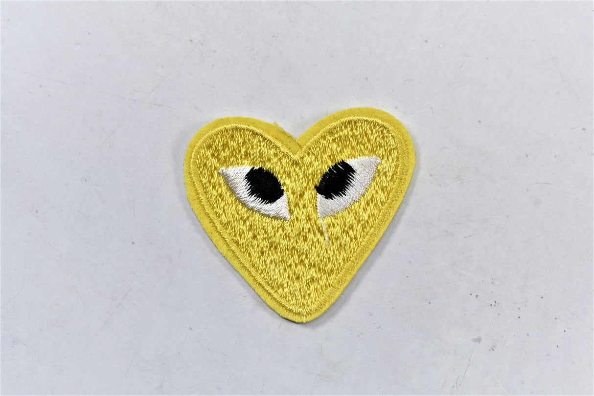 Embroidered Heart Patch with Eyes