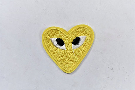 Embroidered Heart Patch with Eyes