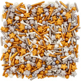Wilton Metallic White, Silver and Gold Star Sprinkle Tall Mix, 4.2 oz.