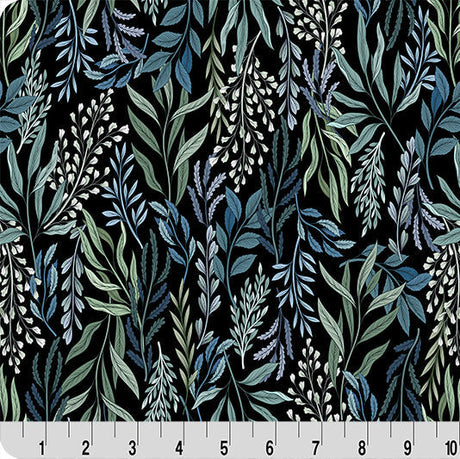 Quilting Cuddle Fabric Black Whispering Blooms Dreamweaver