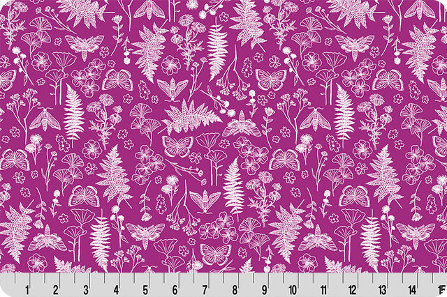 Magenta Whispering Blooms Quilting Cuddle Fabric