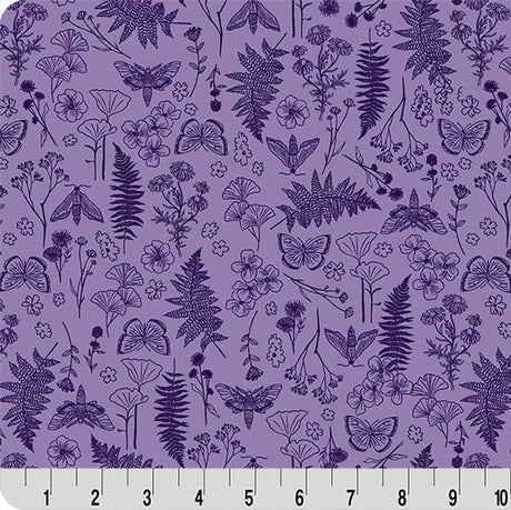 Purple Floral Quilting Cuddle Fabric