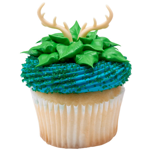 DEER ANTLERS Cake and Cupcake Toppers for Birthdays and Parties 72 count rings