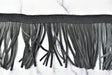 Faux Leather Fringe Trim Black 3.5 Inch