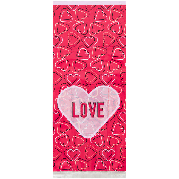 Wilton “LOVE" and Hearts Valentine's Day Treat Bags and Ties, 20-Count