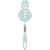 Wilton Light Blue Winter Snowman Plastic Turner or Spatula with Metal and Silicone Handle