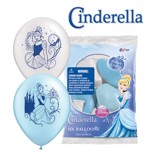 Cinderella Latex Balloons 12 Inch 6 Pack
