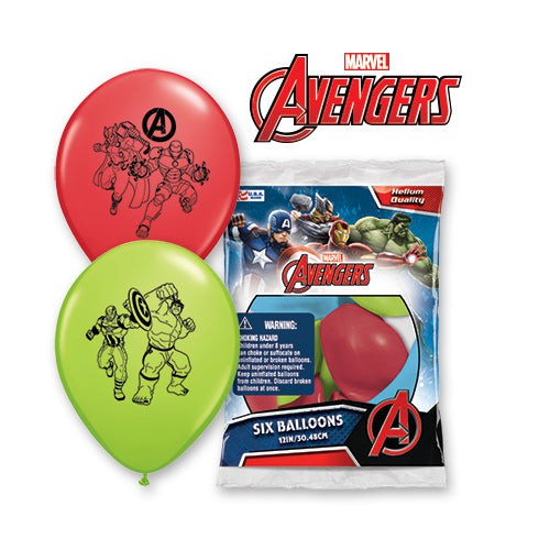 Avengers Latex Balloons 12 Inch 6 Pack