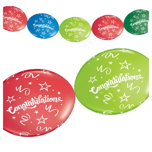 Party Banner Congratulations Latex Balloons