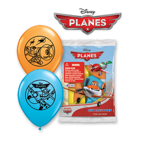 Planes Latex Balloons 12 Inch 6 Pack