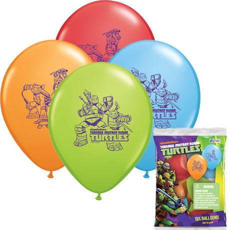 Teenage Mutant Ninja Turtles Latex Balloons 12 Inch 6 Pack
