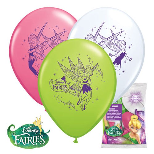 Disney Fairies Latex Balloons 12 Inch 6 Pack