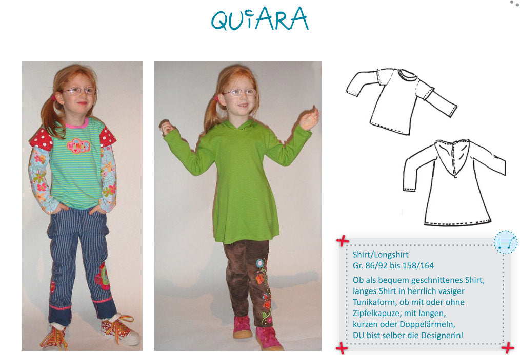 Sewing Pattern Quiara Hoodie Shirt by Farbenmix