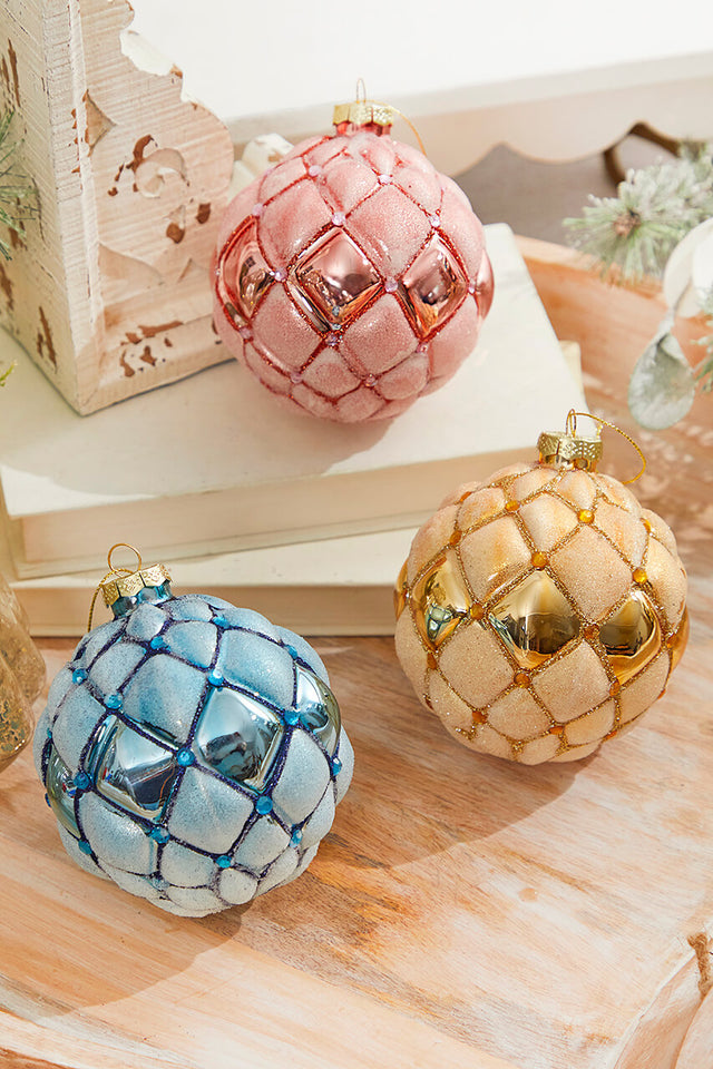 4” Glass Jewel Ball Ornament