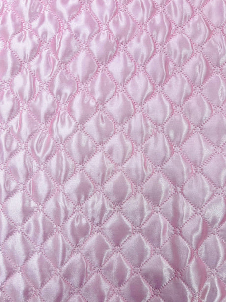 Quilted Satin Fabric - Diamond Pattern, 58" Width, 16 Oz Per Yard (1 Yard)