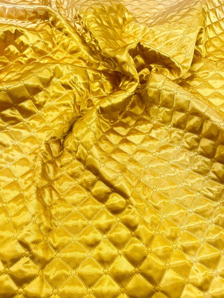 Quilted Satin Fabric - Diamond Pattern, 58" Width, 16 Oz Per Yard (1 Yard)