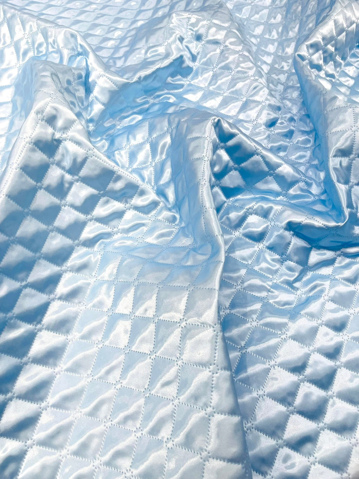 Quilted Satin Fabric - Diamond Pattern, 58" Width, 16 Oz Per Yard (1 Yard)