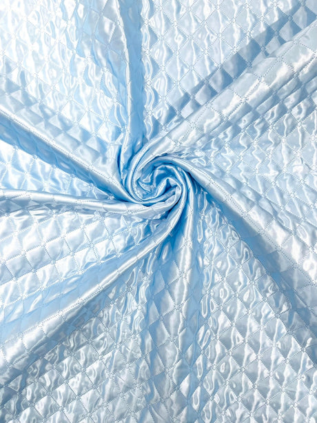 Quilted Satin Fabric - Diamond Pattern, 58" Width, 16 Oz Per Yard (1 Yard)
